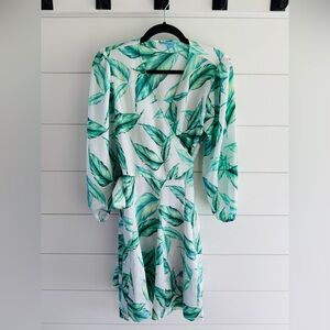 Draper James Green Leaf Pattern Dress, Size Medium